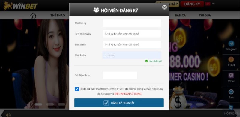 Đăng Ký winbet dễ dàng