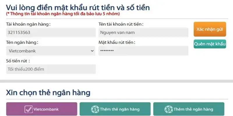 Những thao tác rút tiền winbet